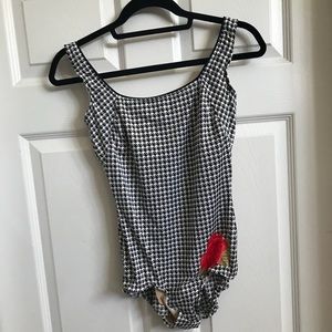 Vintage Cole of California checkered swim sz 16 (C3)